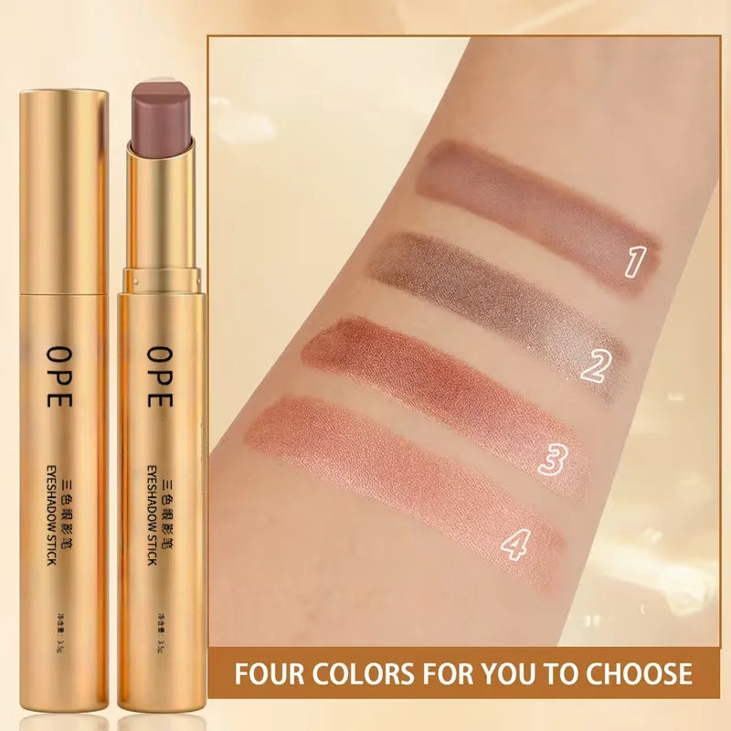 3-in-1 Matte & Shimmer Eyeshadow Stick - Long Lasting Multicolor Eye Makeup