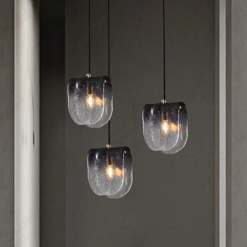Gradient Glass Pendant Lights for Kitchen Bedroom Restaurant Hanging Lamp Ceiling Fixture