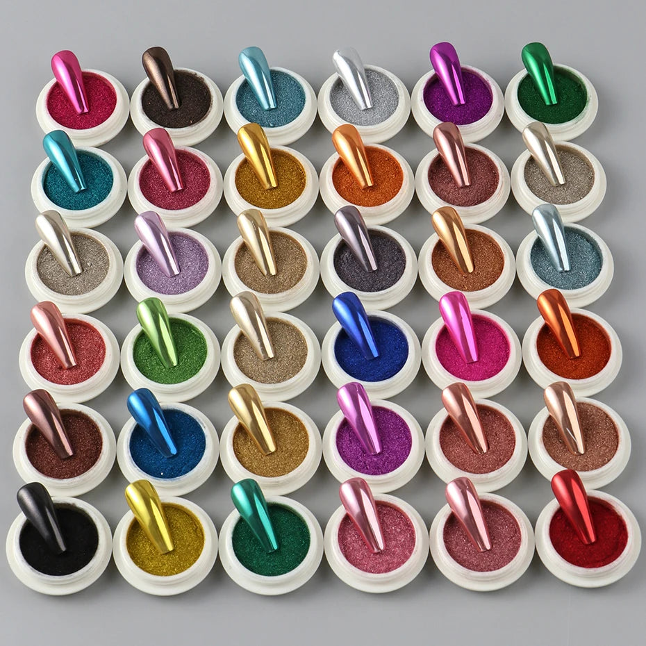 Magnetic Nail Powder Set with Colorful Chrome Pigments for Manicure & Nail Art