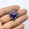 Dark Style Thorn Rose Cross Heart Charms for Jewelry Making - 6pcs Enamel Pendants