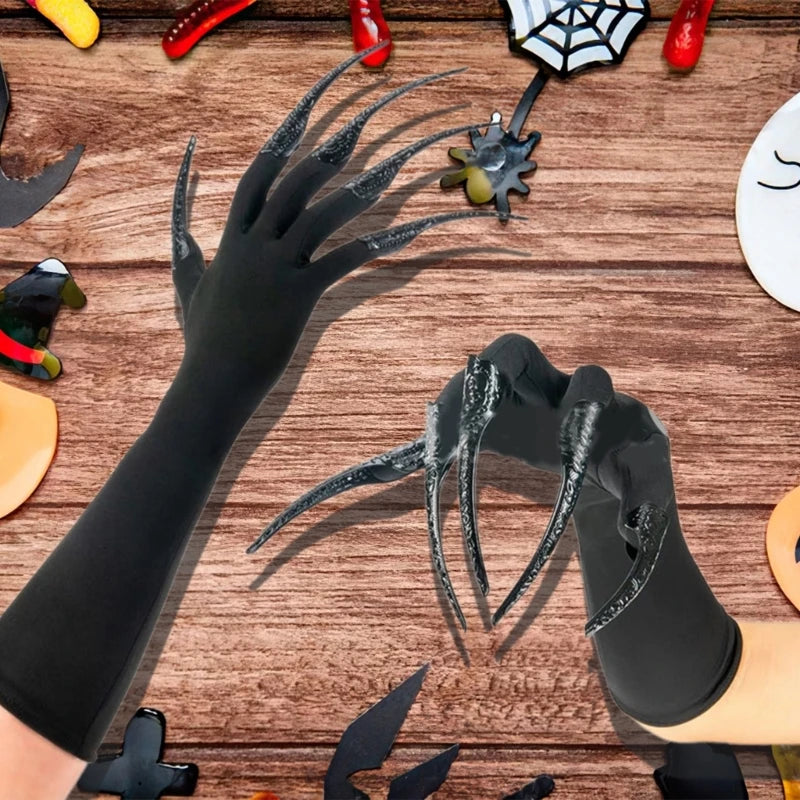 Long Nails Gloves for Halloween Cosplay Costume Accessories - Detachable Scary Fingernails