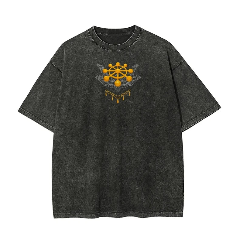 Anime Graphic T-Shirt - Jujutsu Kaisen Mahoraga Wheel Oversized Men’s Streetwear