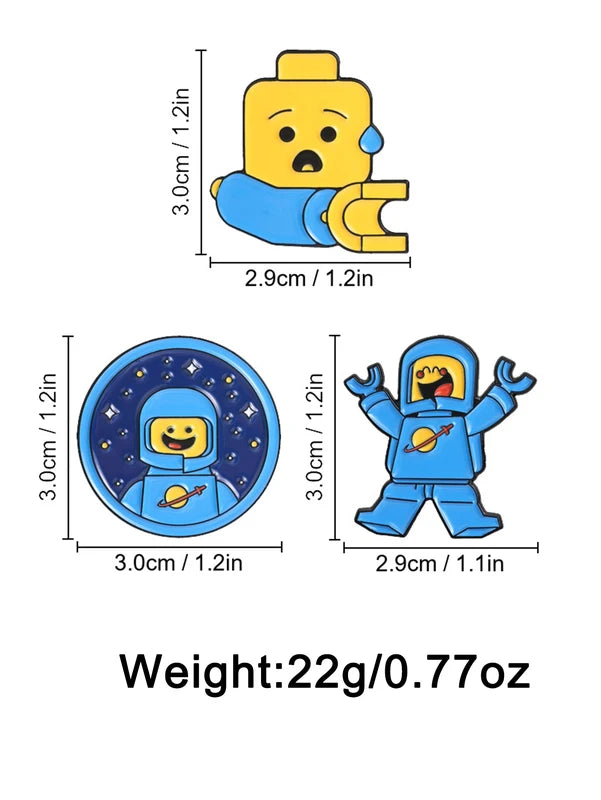 Cartoon Robot Enamel Pins - Fun Brooches for Bags, Clothing, Gifts