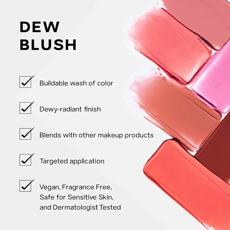 Hydrating Liquid Blush & Lip Tint Set - Buildable Dewy Cheek & Lip Colors for Sensitive Skin