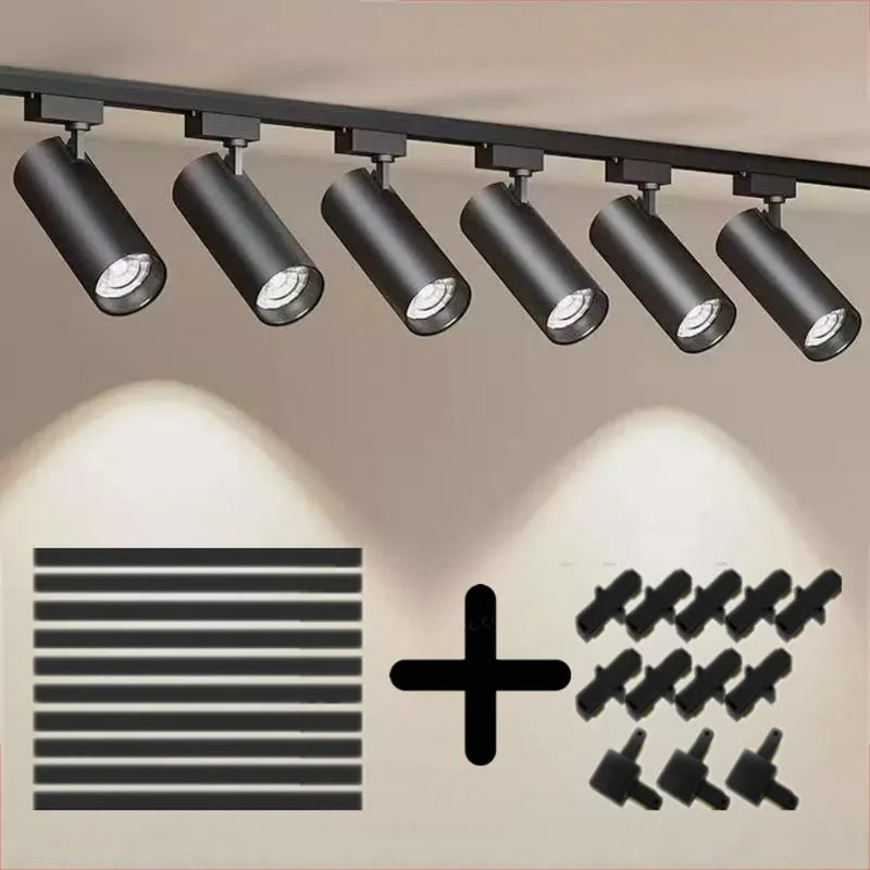 LED Track Lighting Set with COB Spotlights for Ceiling Home & Retail Use