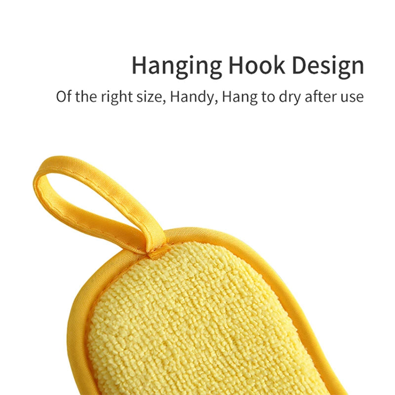 Multi-Purpose Cleaning Sponge Set - Heavy-Duty Dish & Surface Scrub, Washable & Chemical-Free
