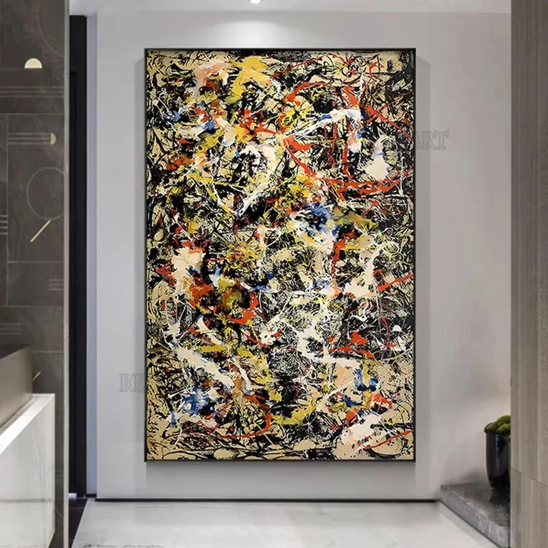 Large Hand-Painted Abstract Oil Canvas Wall Art - Unframed Modern Bedroom Decor