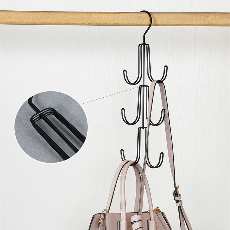 Multi-Functional Rotatable Hanger Hooks for Hats Bags Belts Closet Storage
