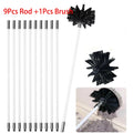 Flexible Chimney Sweep Brush and Rod Kit for Flue Cleaning - Black & Blue