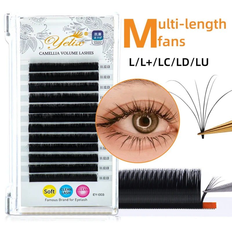 Luxury Multi-Length Fluffy Eyelash Extensions - Natural Camellia Volume Lashes