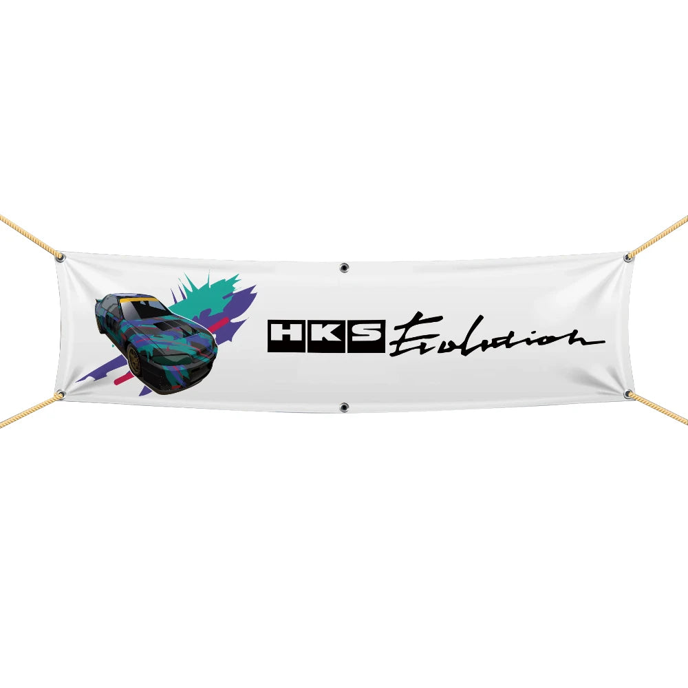 Car Motorcycle Logo Flag Banner Polyester Decoration 45x180cm or 60x240cm