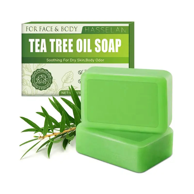 Tea Tree Oil Soap Bar for Face and Body - 100g Natural Acne & Skin Cleanser