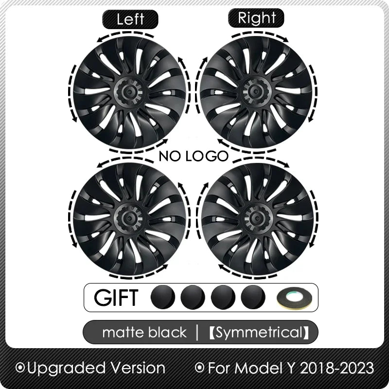 Tesla Model Y 19 Inch Wheel Hub Caps Set - Performance Rim Covers, Multiple Colors