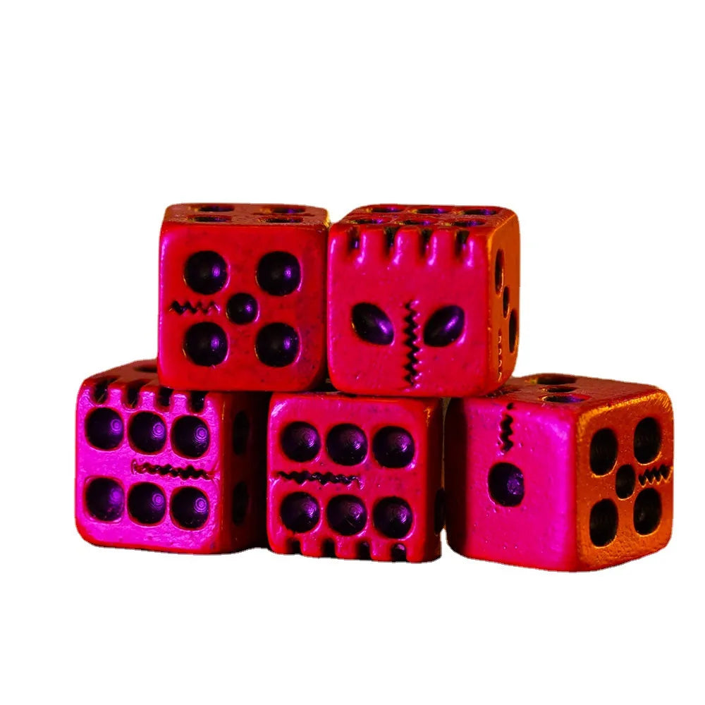 Resin Skull Dice Set - Halloween Board Game Decor & Desk Toy, 18mm, 5pcs