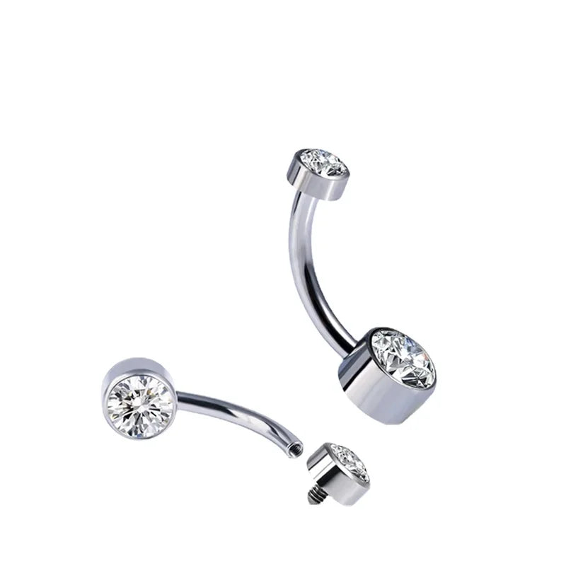 Titanium Zircon Belly Button Ring Navel Piercing Jewelry for Women