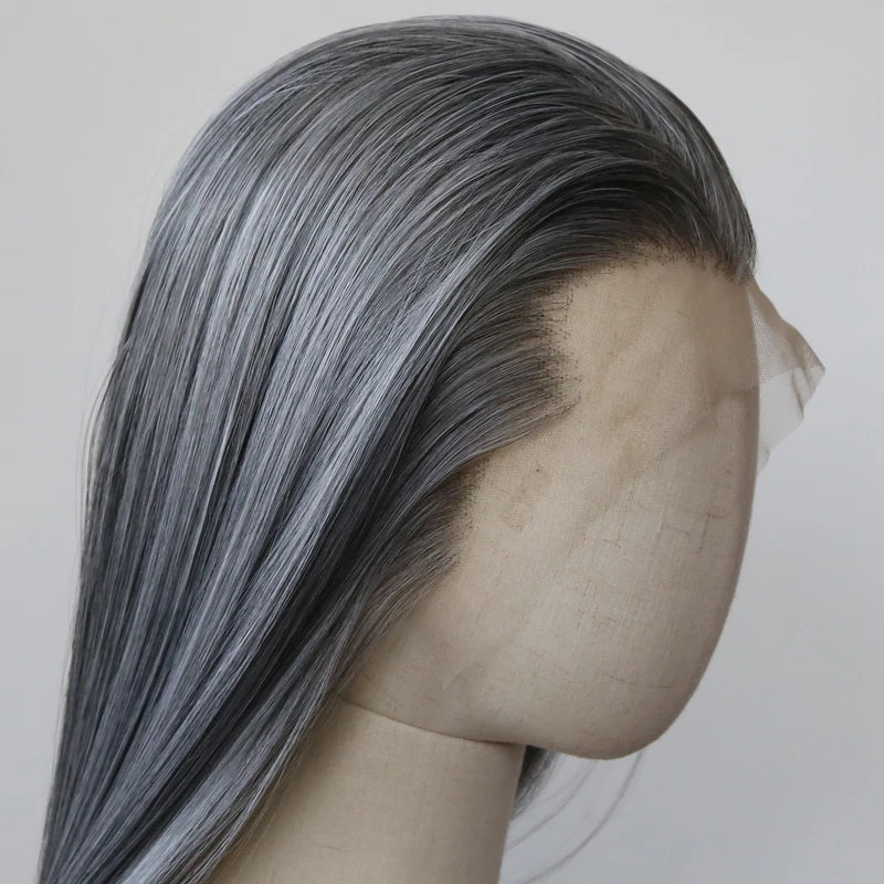 Ancient Style Cosplay Hairline Wig for Hanfu Long Straight Synthetic Lace Front