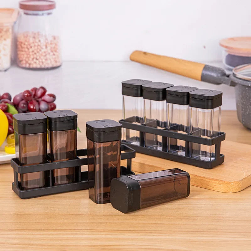 Stackable Spice Organizer Set with Airtight Lids - Space-Saving Kitchen Jars