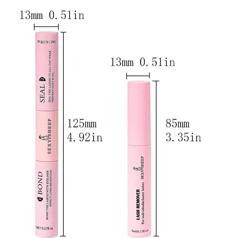 Lash Bond and Seal Kit - 10ml Lash Extension Glue & Sealant with Remover