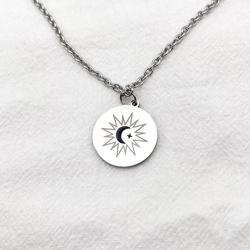 Titanium Steel Circular Chain Necklace for Cosplay & Lovers Jewelry - 55cm