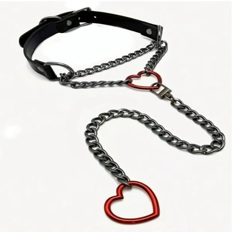 Halloween Gothic PU Leather Necklace for Parties and Costumes