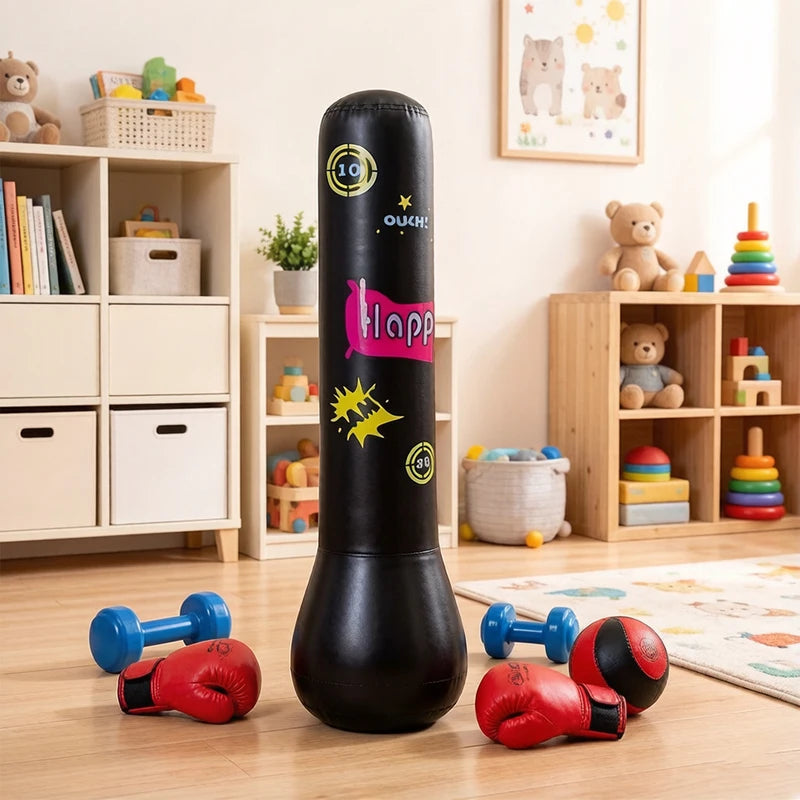 Inflatable Boxing Tumbler with Gloves for Home Fitness Water Fill Punching Column