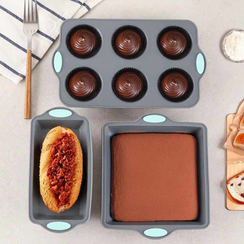 High-Temperature Resistant Silicone Cake Mold Non-Stick Baking Pan Muffin Cookie