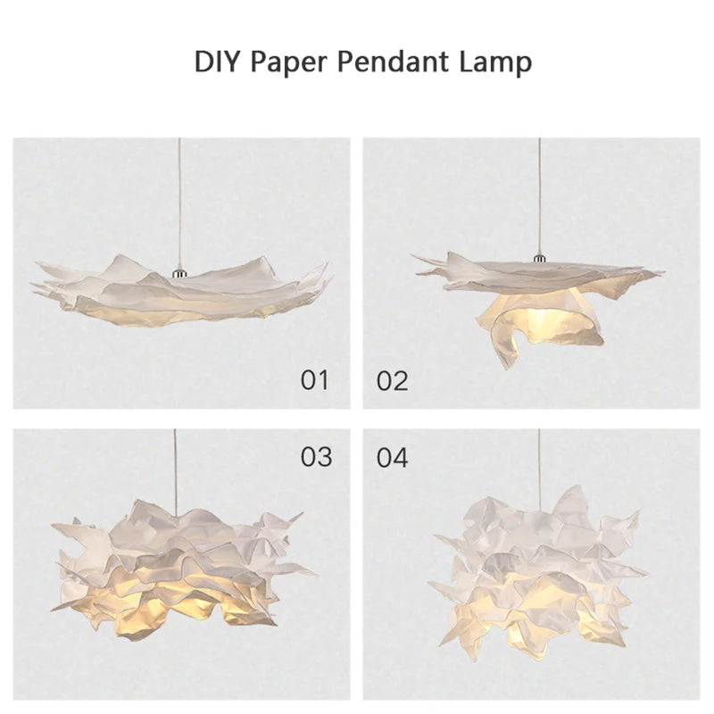 Handmade DIY Pendant Lamp for Restaurant & Home Ceiling Lighting - Paper Shade, E27