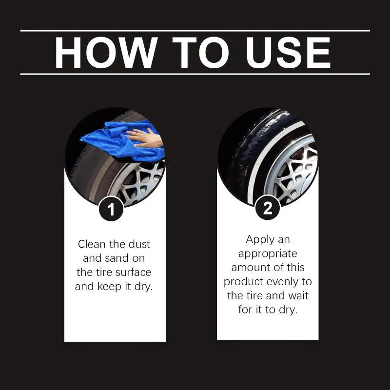 Car Tire Wax for Retreading & Protection - Long Lasting Black Shine