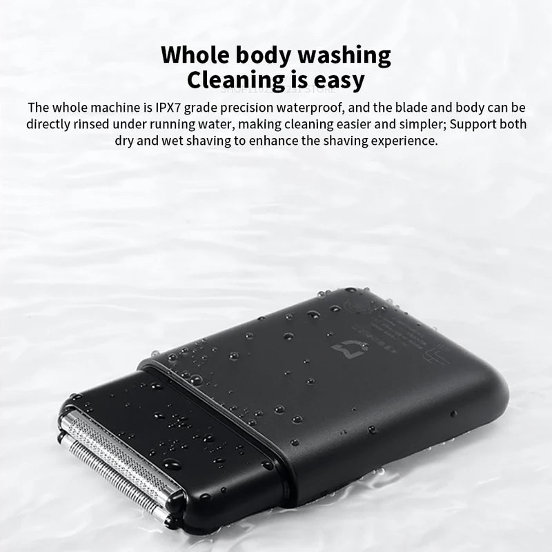 Electric Shaver Dual Cutter Blades IPX7 Waterproof Rechargeable Razor