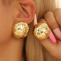 Gold Half Ball C-Shape Earrings for Women Geometric Statement Jewelry
