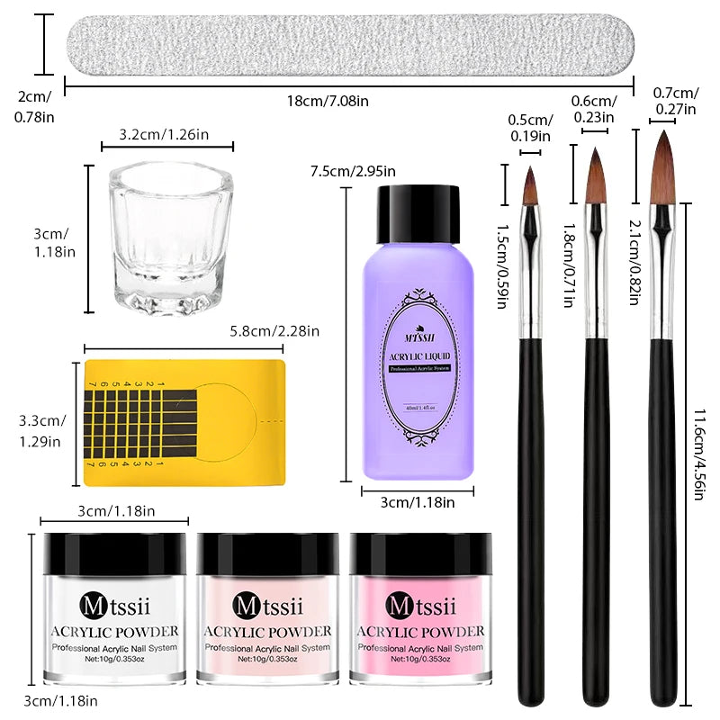 Acrylic Nail Kit with Liquid Monomer & Powder Set for DIY Nails & Extensions