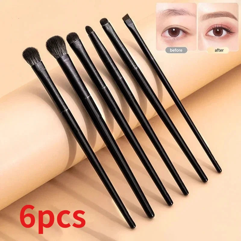 6PCS Eye Makeup Brush Set Professional Soft Eyeshadow Eyeliner Eyebrow Tools