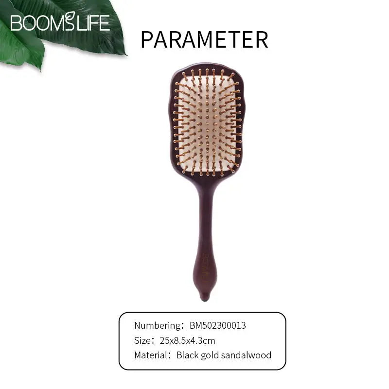 Wooden Wide-Tooth Paddle Hair Brush for Women Scalp Massage & Detangling