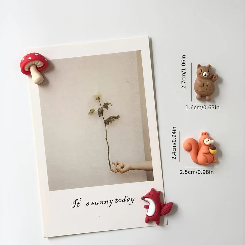 8Pc Fox Hedgehog Animal Refrigerator Magnets Resin Cute Magnet Gift