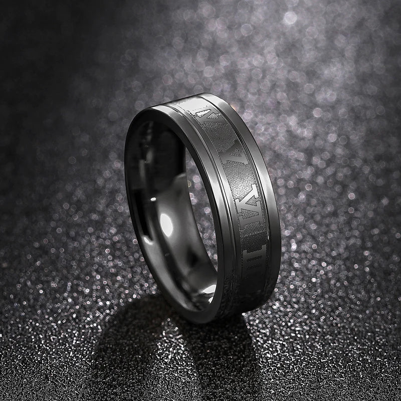 Vintage Roman Numerals Men Ring - Stainless Steel Temperament Jewelry Gift