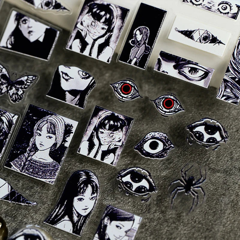 Halloween Girl Nail Stickers - 5D Embossed Anime Horror Nail Decals