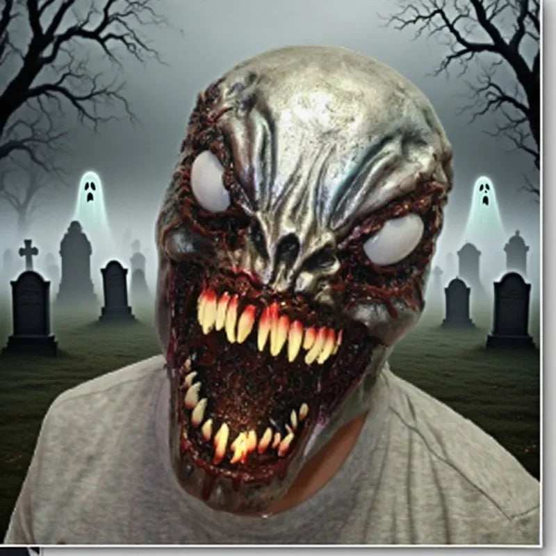 Halloween Horror Full Face Mask Creepy Cosplay Costume Accessory for Party Haunted House