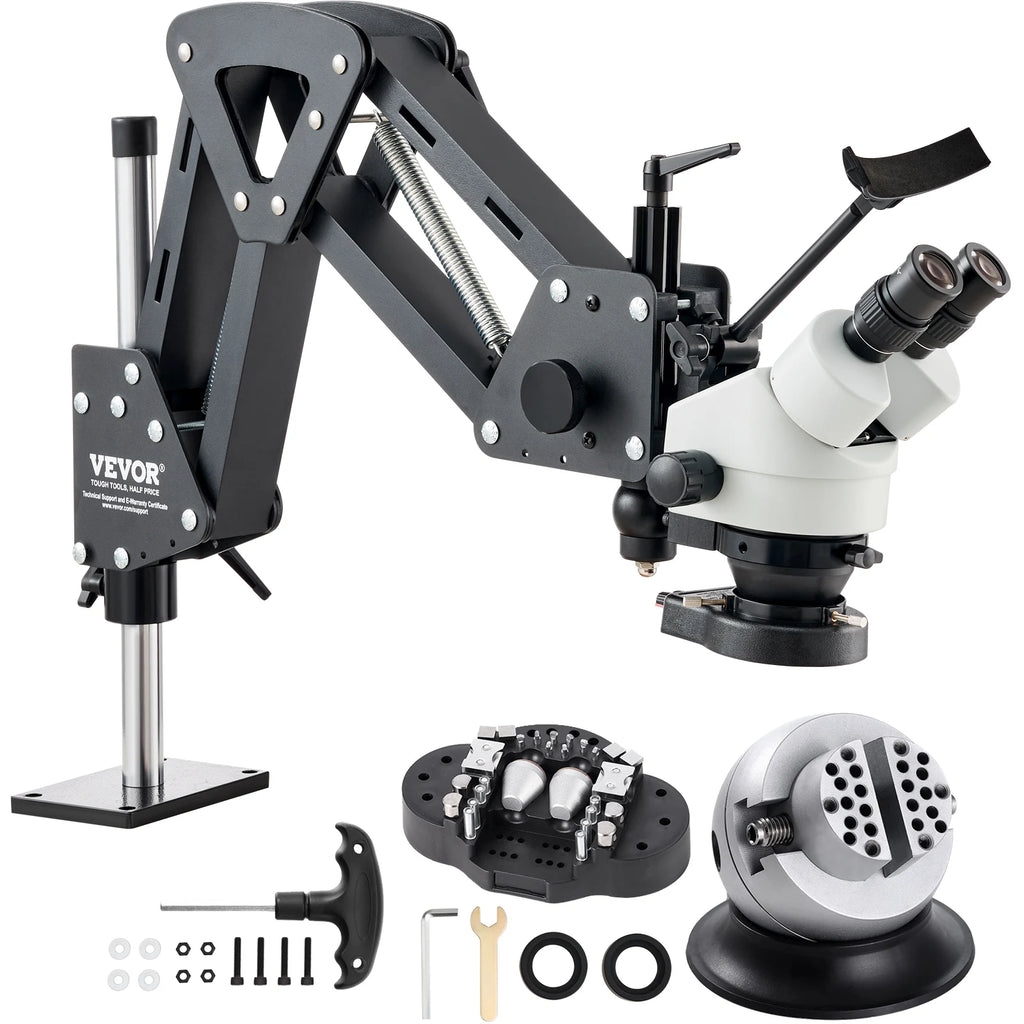 Multi-Directional Jewelry Microscope with 7X-45X Continuous Zoom and LED Stand
