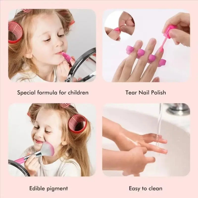 Children's Makeup Set with Lipstick and Eyeshadow - Safe Non-Toxic Cosmetic Toy for Girls
