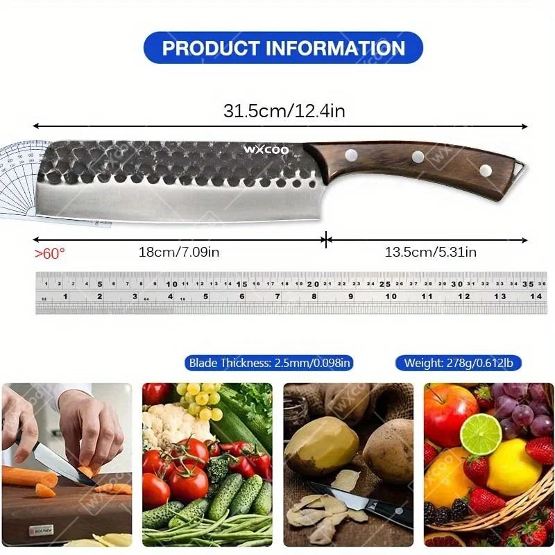 8-Piece Professional Kitchen Chef Knife Set - Stainless Steel Forged Utility & Meat Cleaver