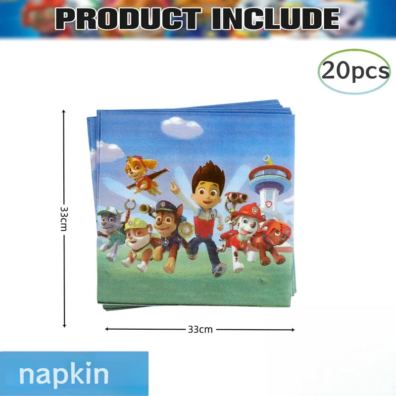 PAW Patrol Party Decorations Set for Kids Birthday Party Supplies Balloons Plates & Tablecloths