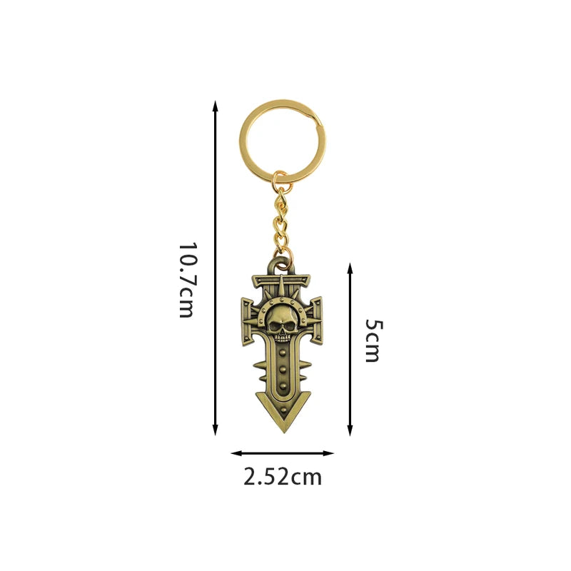 Warhammer 40K Skull Cross Keychain Unbreakable Expedition Pendant Gift