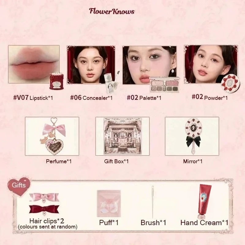 Full Makeup Set with Palette, Lipstick, Blush, Accessories & Travel Bag