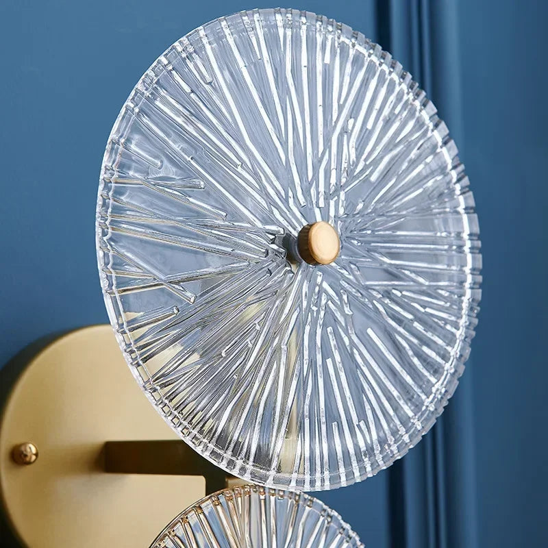 French Wall Sconce Modern Living Room Bedside Wall Lamp with Glass Shade
