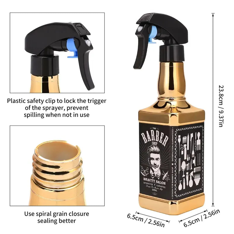 500ML Plating Haircut Spray Bottle - Adjustable Nozzle Salon Water Sprayer