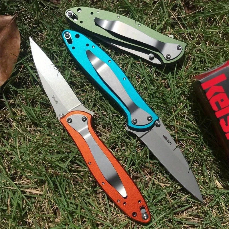 Assisted Flipper Knife with Bead Blast Plain Blade Stainless Steel Handle
