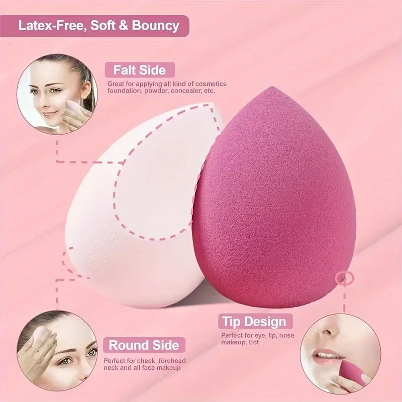Makeup Sponges 12-Pack Latex-Free Dual Use Multi-Color Cosmetic Brushes