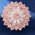 Luxury Green Rhinestone Sunflower Brooch Pin for Women Party Jewelry Accessories