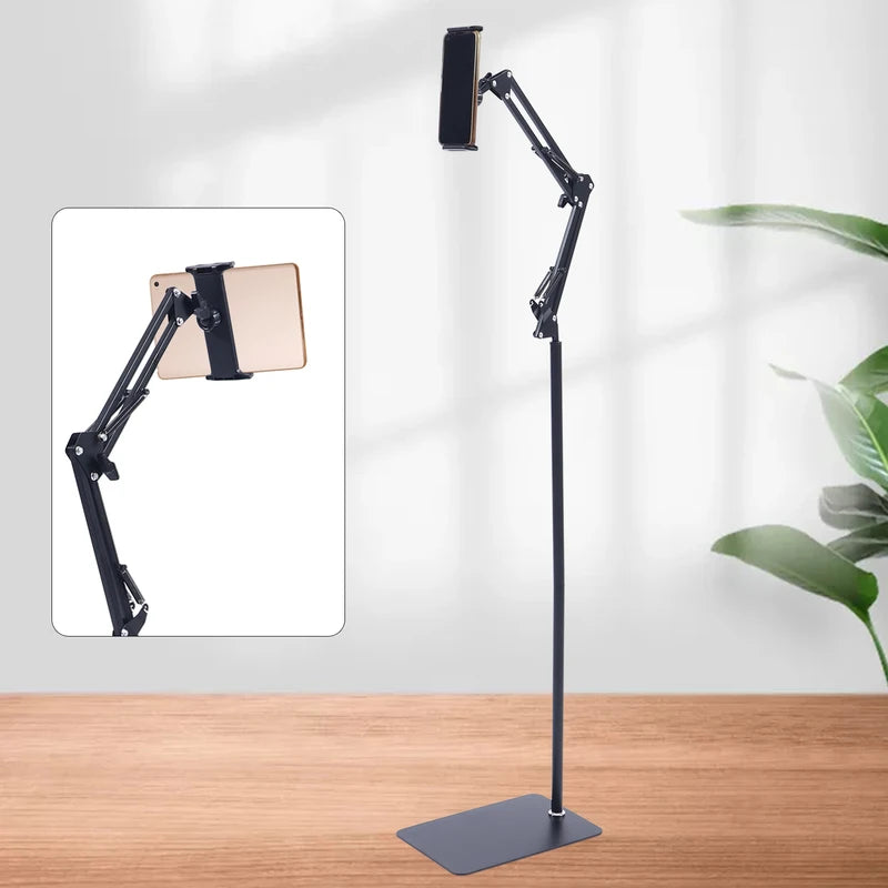 360° Adjustable Floor Phone & Tablet Stand with Rotating Mount for Live Streaming