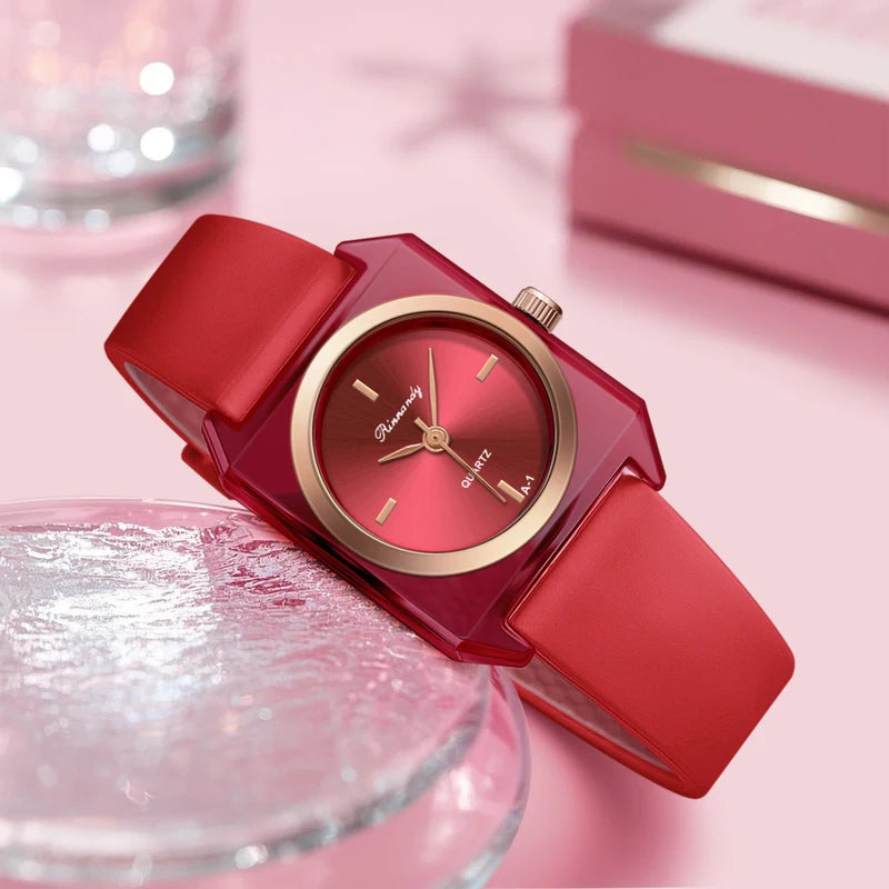 Women’s Silicone Strap Quartz Wristwatch - Ladies Fashion Casual Watch Gift